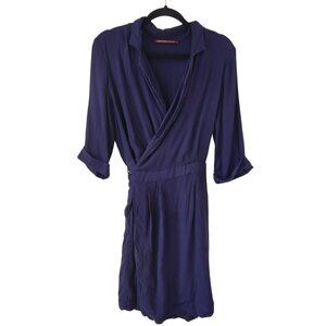 Comptoir Des Cotonniers Blue Wrap Dress Viscose Classic Women's L